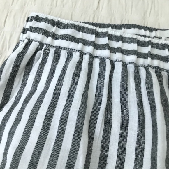 C&C California Pull-On Linen Pants, Size M, Slate Grey and White Stripe - Picture 5 of 5